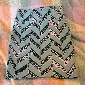 LuLaRoe Gray and Pink Chevron Pencil Skirt